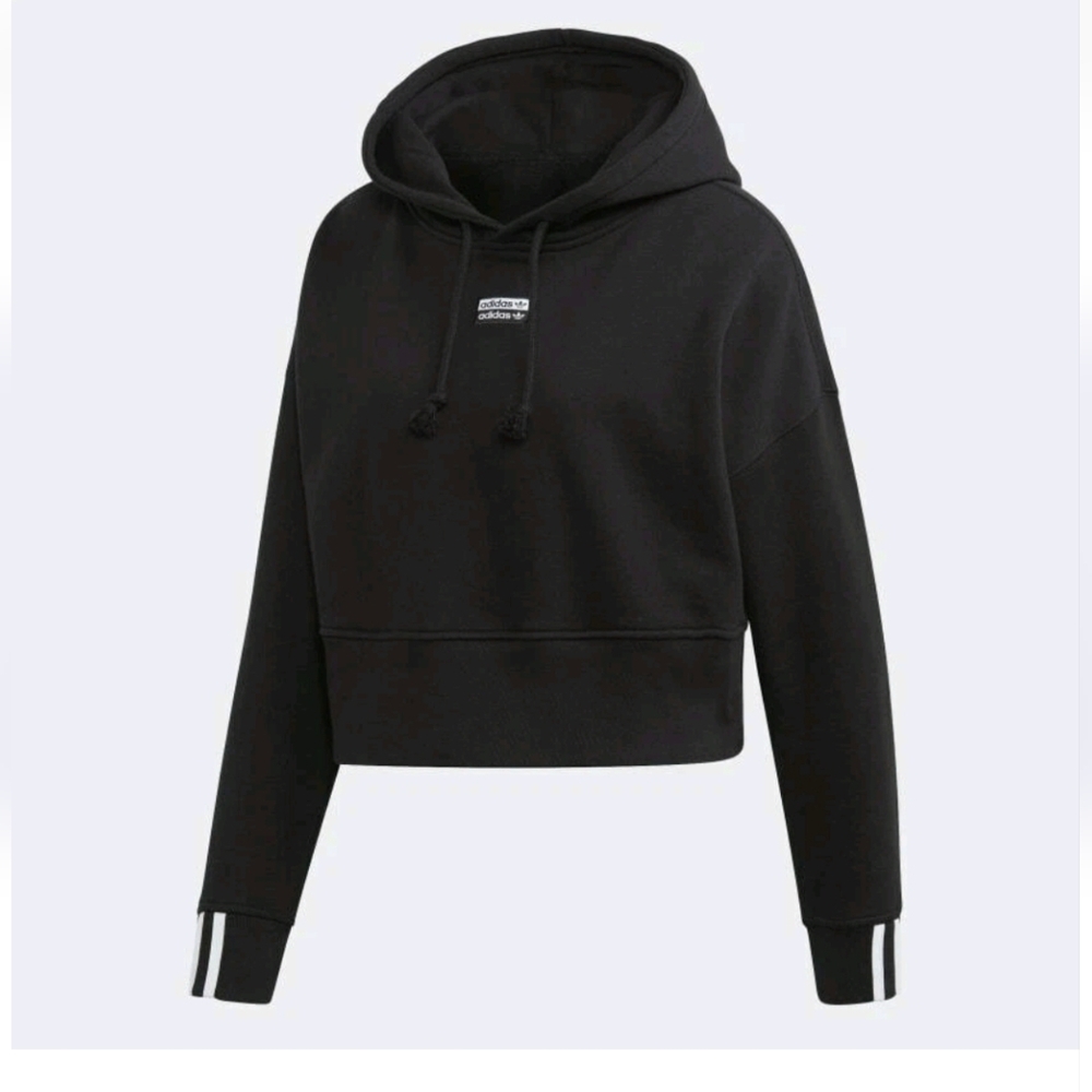 Adidas Originals Women's Vocal Cropped Hoodie Black XS - Picture 1 of 11